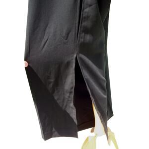 Cache Black Removable Self Belt Pant New Bottom 12" Splits Peek A Boo NWT $98